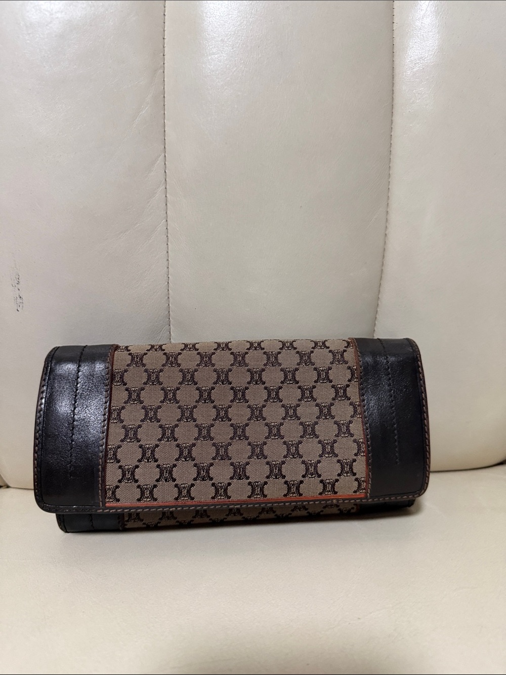 Celine Brown Monogram Continental Clutch Wallet with Black Trim - Picture 14 of 16